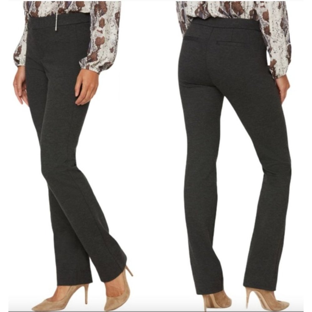 NYDJ Gray Slim Trouser Pants Ponte Knit Size 4 Style M11Z2020